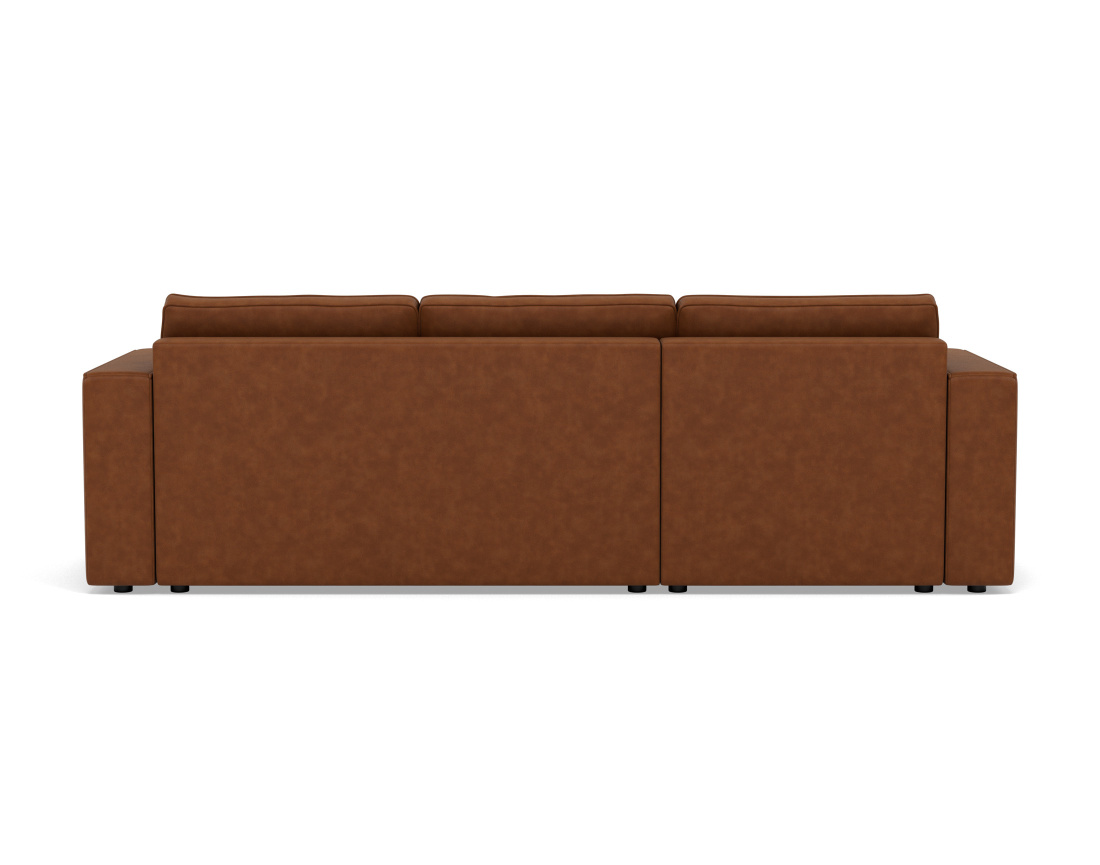 Canapé d'angle réversible 4 places convertible avec coffre en simili Topaze