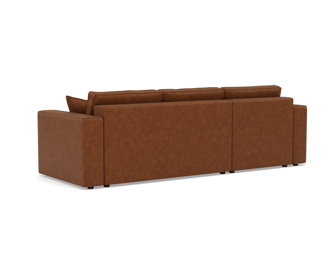 Canapé d'angle réversible 4 places convertible avec coffre en simili Topaze