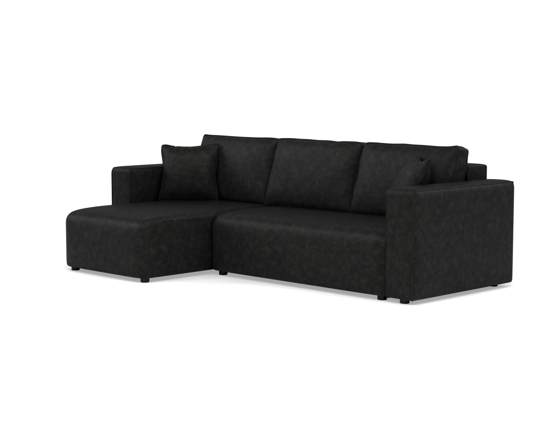 Canapé d'angle réversible 4 places convertible avec coffre en simili Topaze
