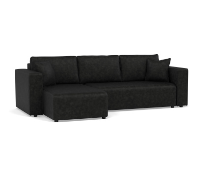 Canapé d'angle réversible 4 places convertible avec coffre en simili Topaze