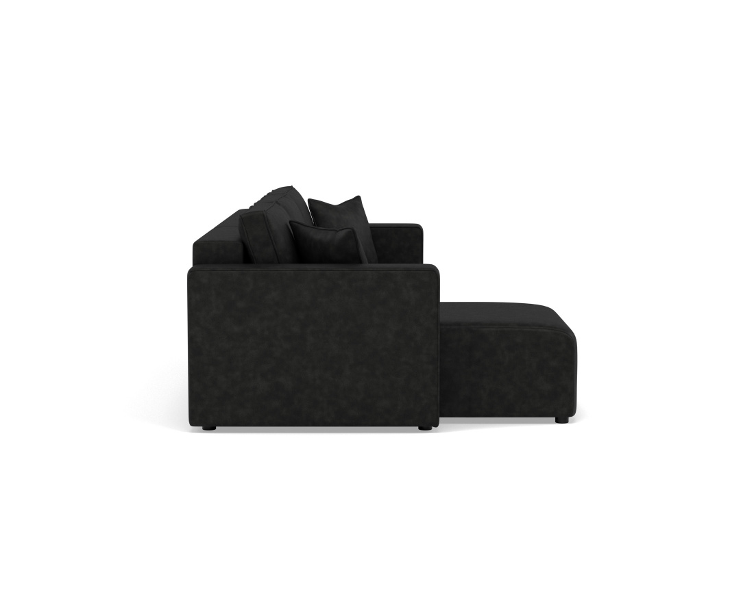 Canapé d'angle réversible 4 places convertible avec coffre en simili Topaze