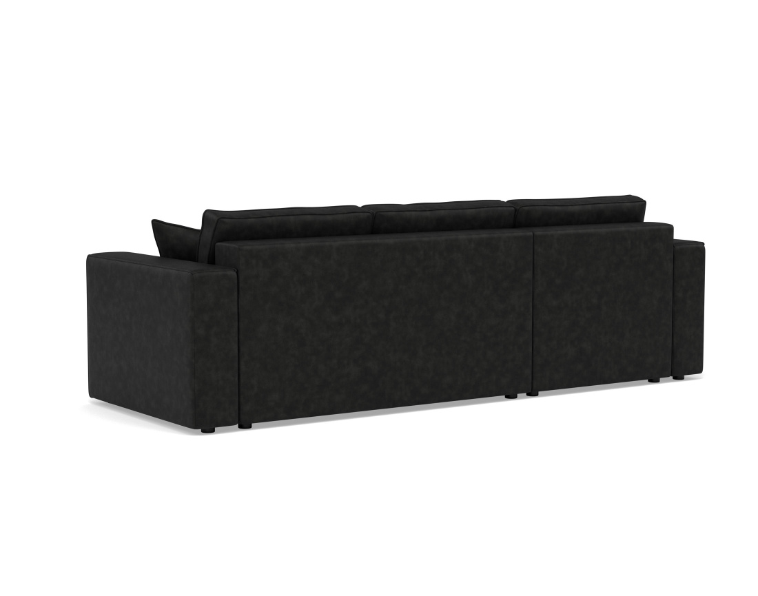 Canapé d'angle réversible 4 places convertible avec coffre en simili Topaze