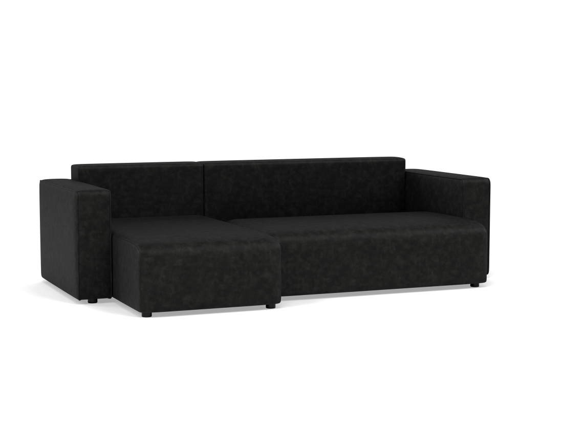 Canapé d'angle réversible 4 places convertible avec coffre en simili Topaze