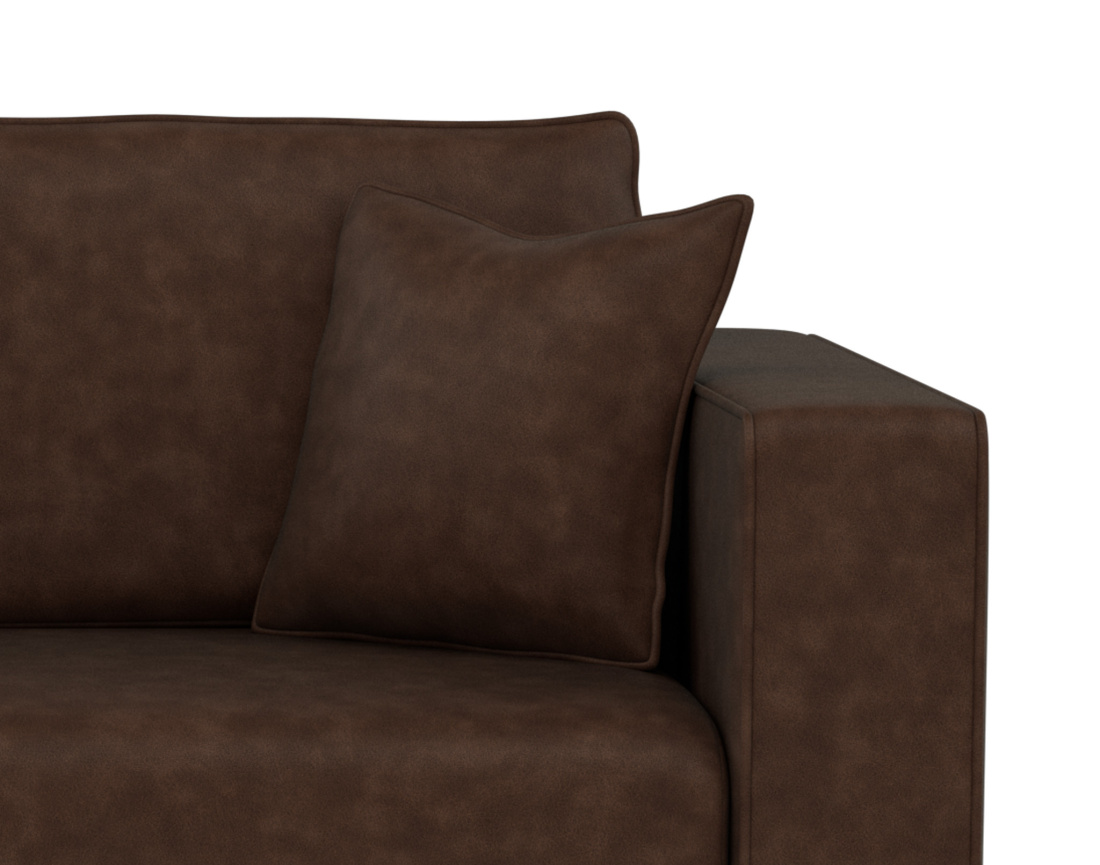 Canapé d'angle réversible 4 places convertible avec coffre en simili Topaze