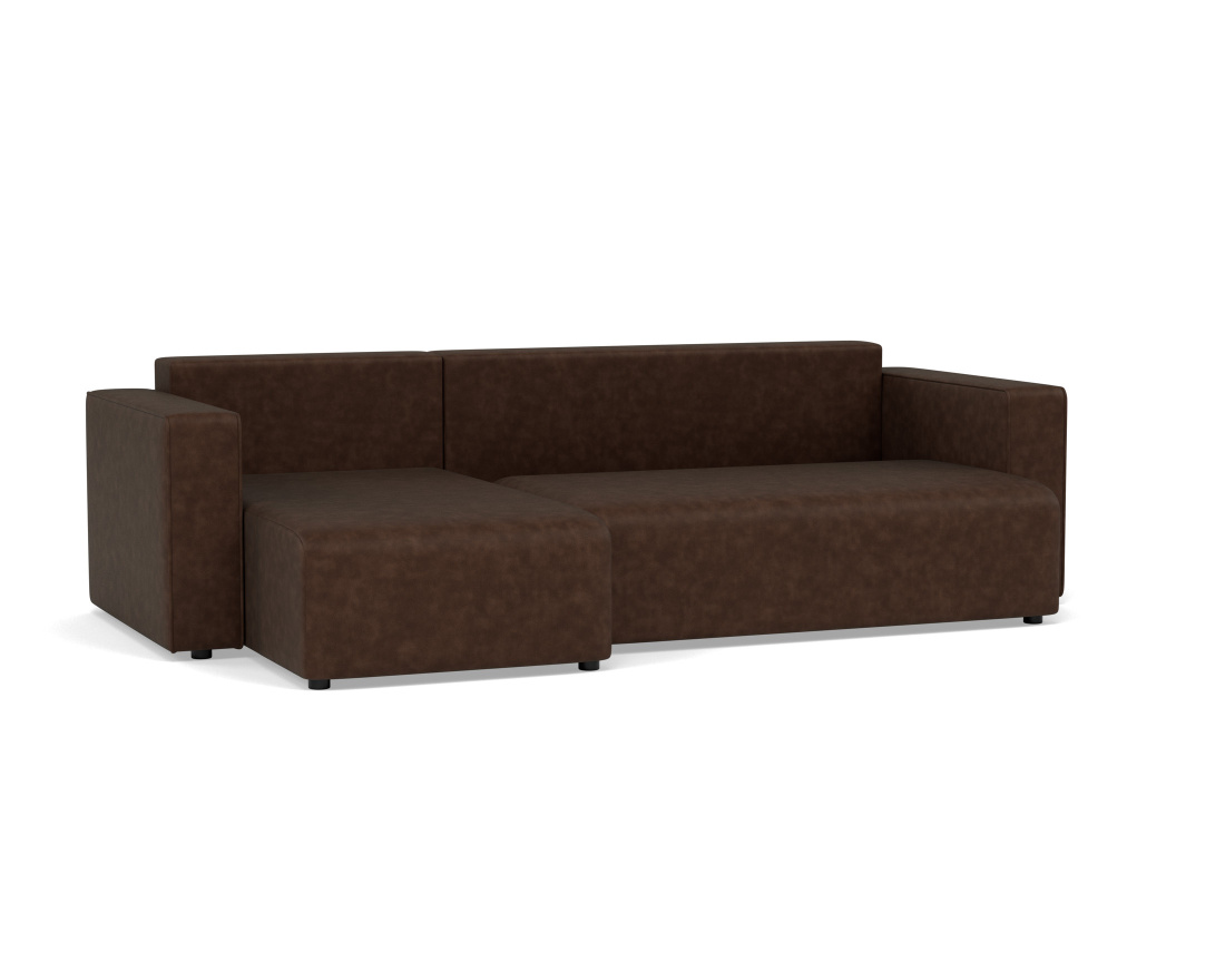 Canapé d'angle réversible 4 places convertible avec coffre en simili Topaze