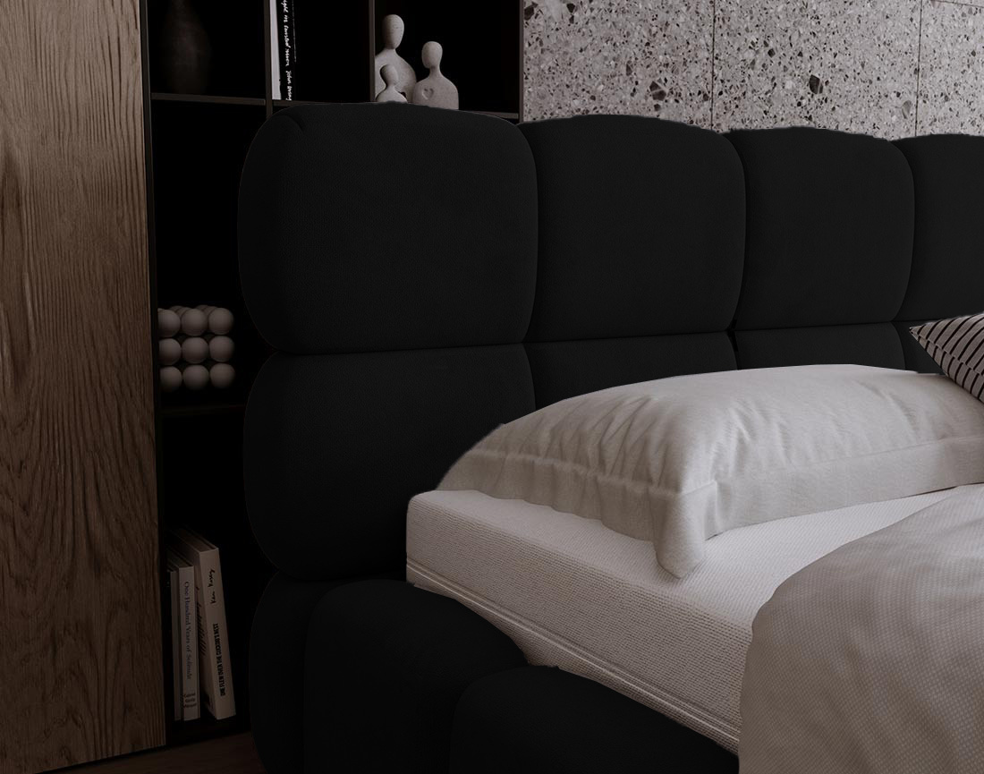 Lit coffre 140x200 cm sommier inclus en velours Mariposa