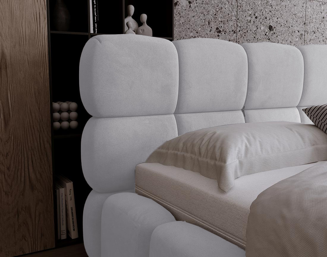 Lit coffre 140x200 cm sommier inclus en velours Mariposa