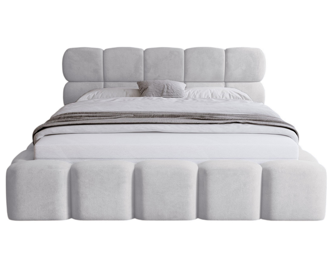 Lit coffre 140x200 cm sommier inclus en velours Mariposa
