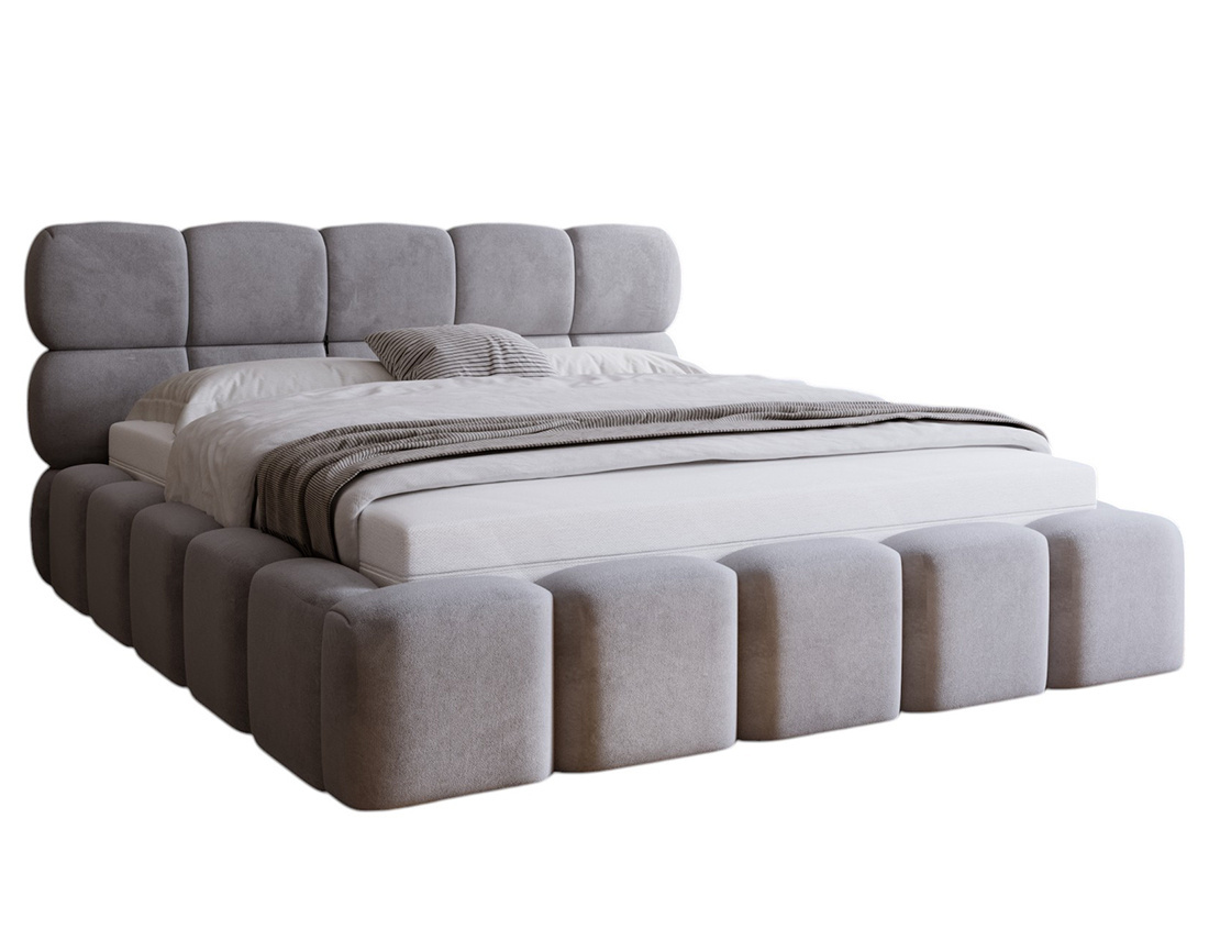 Lit coffre 160x200 cm sommier inclus en velours Mariposa