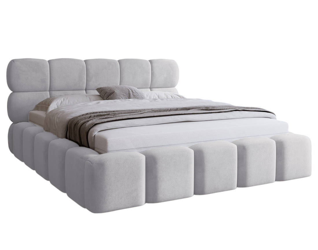 Lit coffre 160x200 cm sommier inclus en velours Mariposa