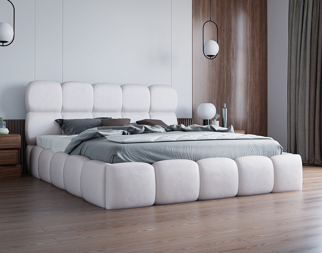 Lit coffre 180x200 cm sommier inclus en velours Mariposa