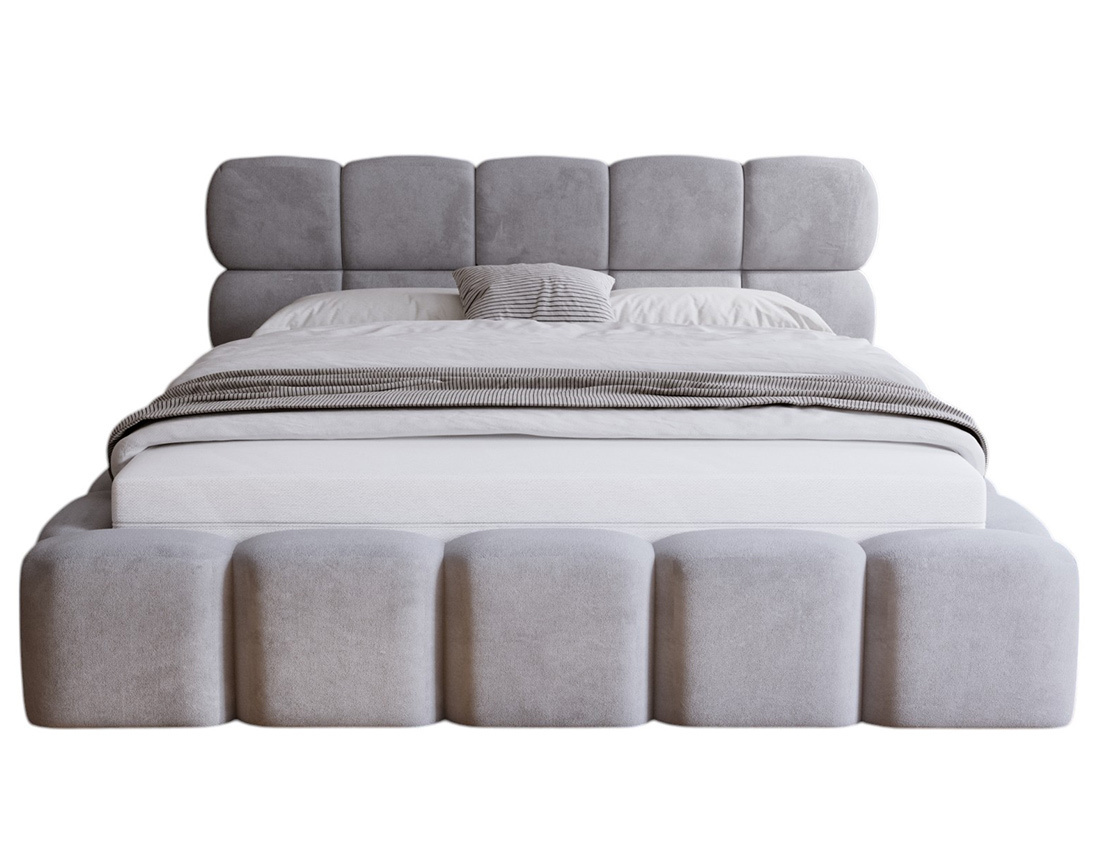 Lit coffre 180x200 cm sommier inclus en velours Mariposa