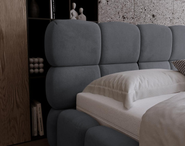 Lit coffre 180x200 cm sommier inclus en velours Mariposa