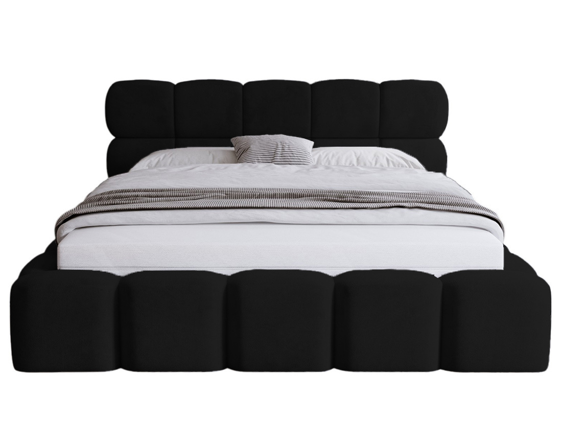 Lit coffre 180x200 cm sommier inclus en velours Mariposa