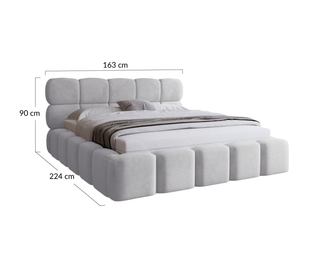 Lit coffre 140x200 cm sommier inclus en velours Mariposa