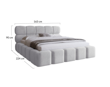 Lit coffre 140x200 cm sommier inclus en velours Mariposa