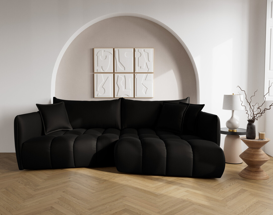 Canapé d'angle droit 4 places en tissu texturé Cassiopee Canapé d'angle droit 4 places en tissu texturé Cassiopee