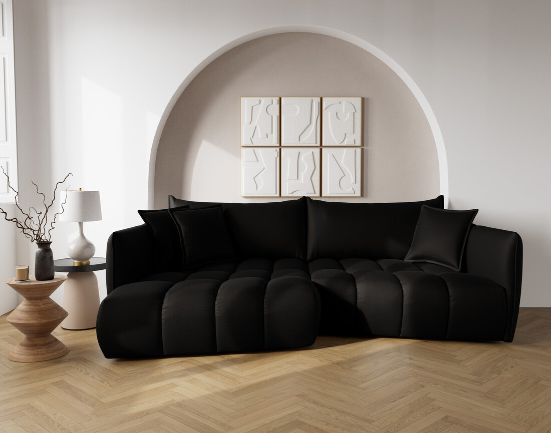 Canapé d'angle gauche 4 places en tissu texturé Cassiopee Canapé d'angle gauche 4 places en tissu texturé Cassiopee