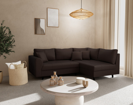 Canapé d'angle droit 4 places en simili Rune