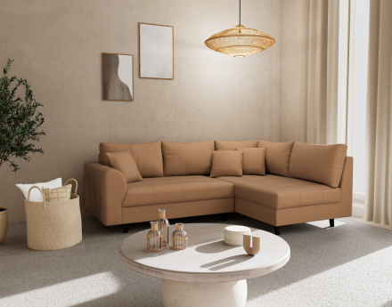 Canapé d'angle droit 4 places en simili Rune