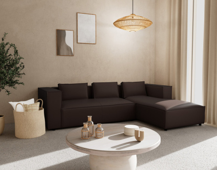 Canapé d'angle droit 4 places en simili Stella