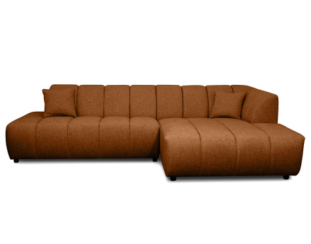 Canapé d'angle droit 4 places sans accoudoir en tissu texturé Curtis