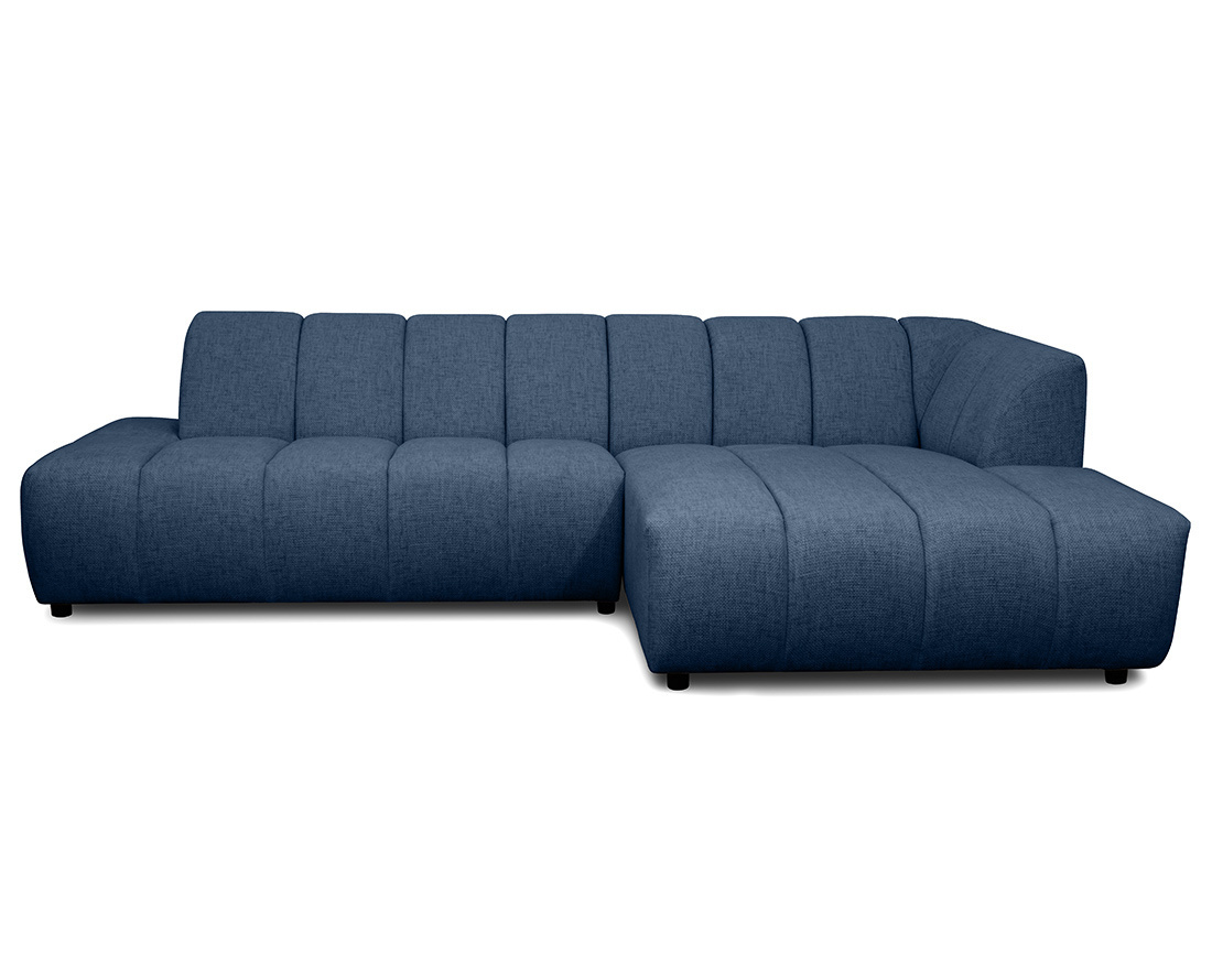 Canapé d'angle droit 4 places sans accoudoir en tissu texturé Curtis