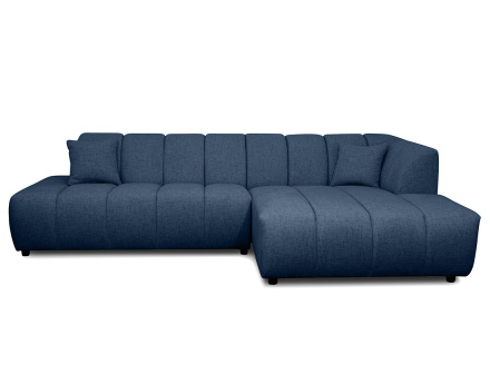 Canapé d'angle droit 4 places sans accoudoir en tissu texturé Curtis