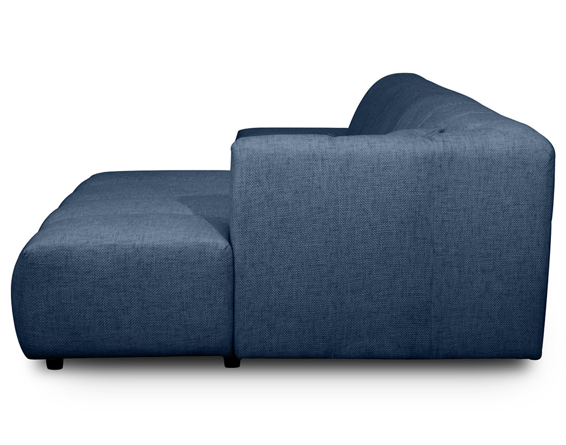 Canapé d'angle droit 4 places sans accoudoir en tissu texturé Curtis