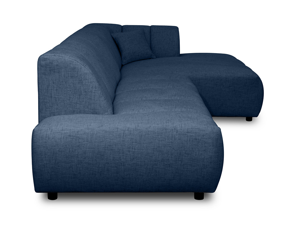 Canapé d'angle droit 4 places sans accoudoir en tissu texturé Curtis