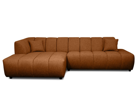 Canapé d'angle gauche 4 places sans accoudoir en tissu texturé Curtis