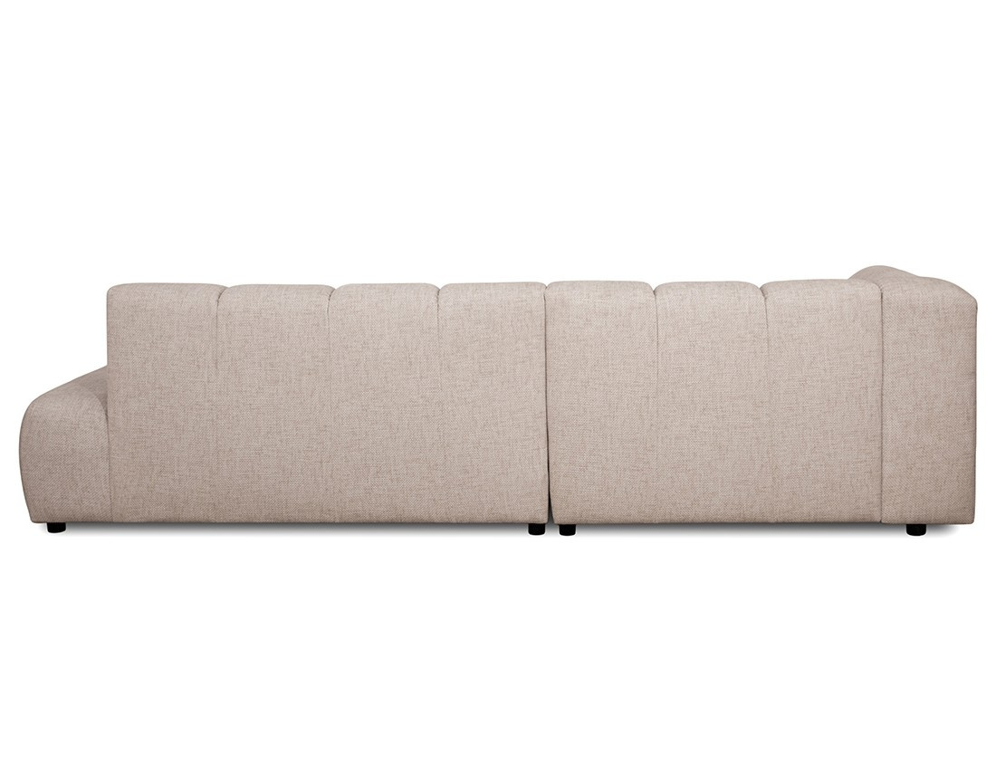 Canapé d'angle gauche 4 places sans accoudoir en tissu texturé Curtis