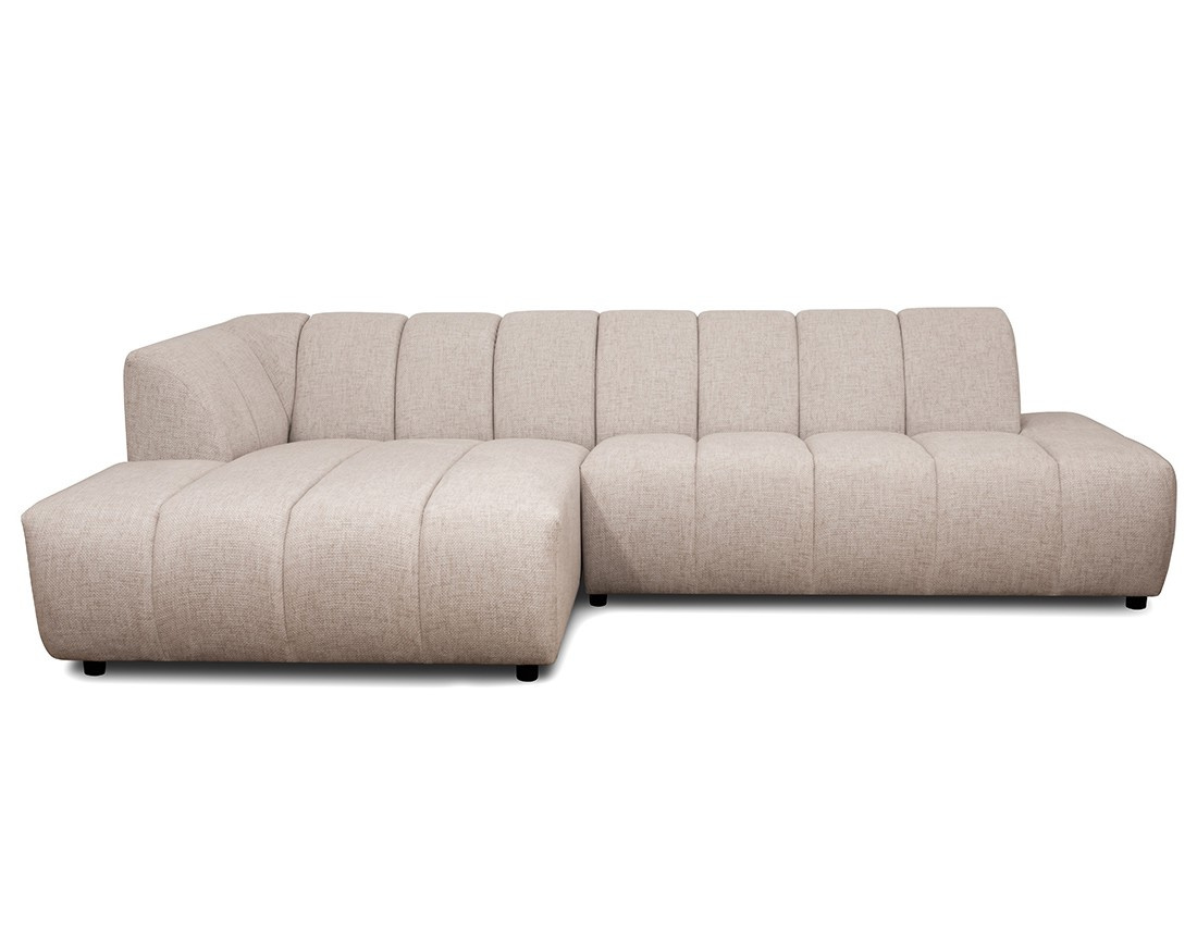 Canapé d'angle gauche 4 places sans accoudoir en tissu texturé Curtis
