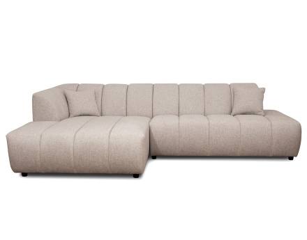 Canapé d'angle gauche 4 places sans accoudoir en tissu texturé Curtis