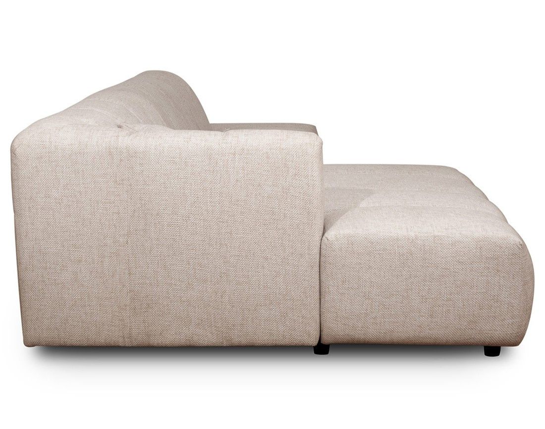Canapé d'angle gauche 4 places sans accoudoir en tissu texturé Curtis
