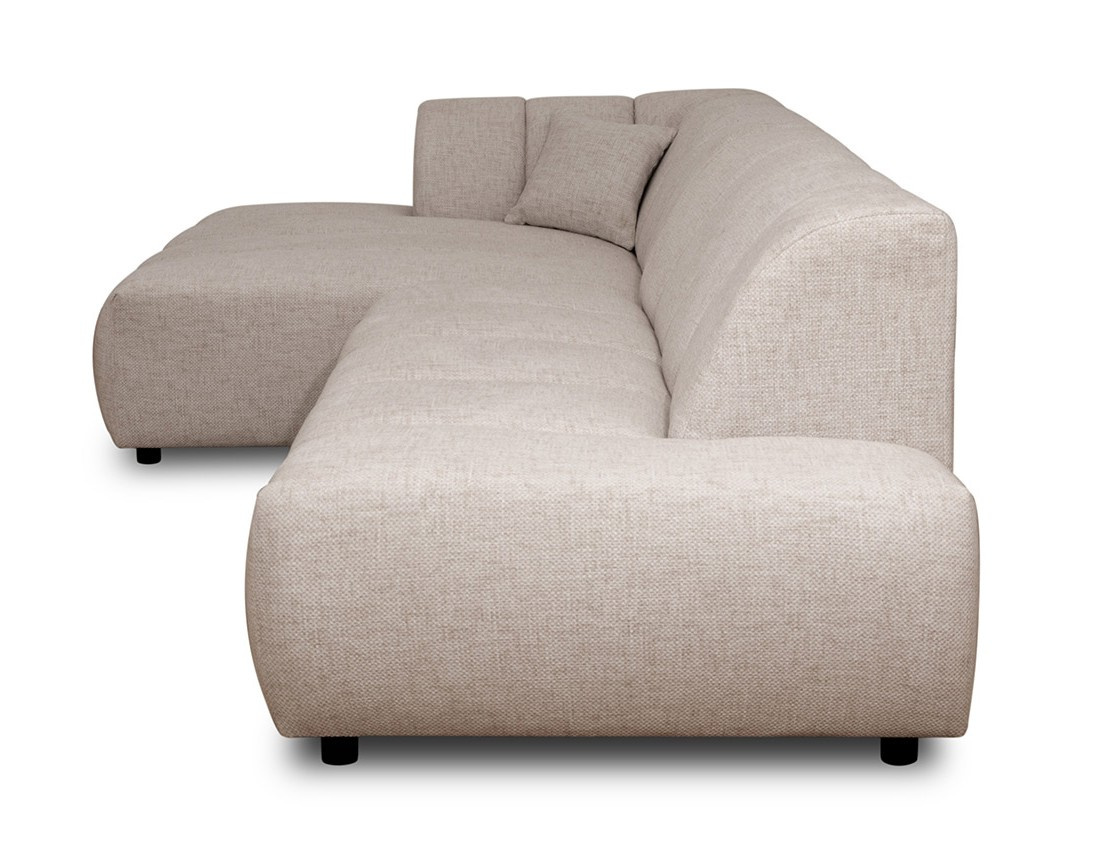 Canapé d'angle gauche 4 places sans accoudoir en tissu texturé Curtis