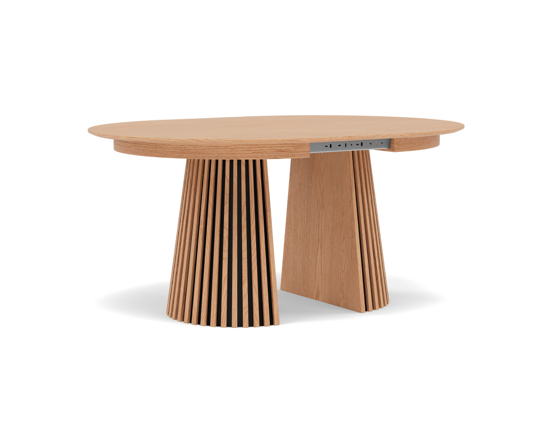 Table à manger ronde extensible bois 4 à 8 personnes Freya