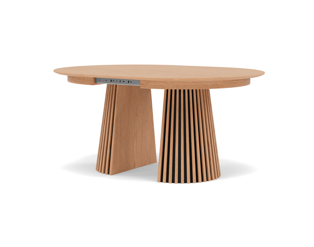 Table à manger ronde extensible bois 4 à 8 personnes Freya