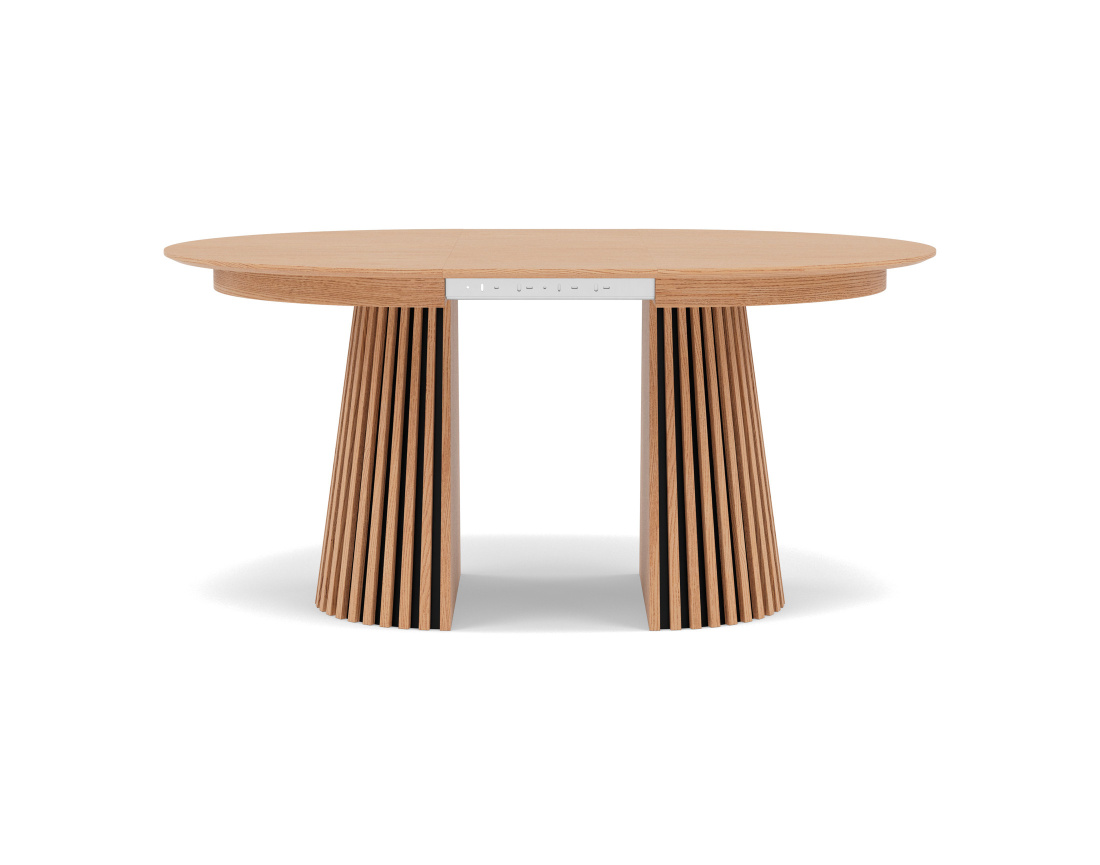 Table à manger ronde extensible bois 4 à 8 personnes Freya