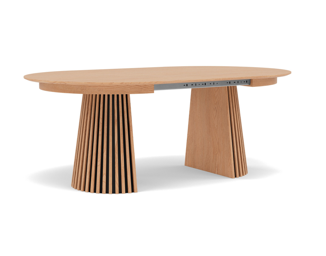 Table à manger ronde extensible bois 4 à 8 personnes Freya
