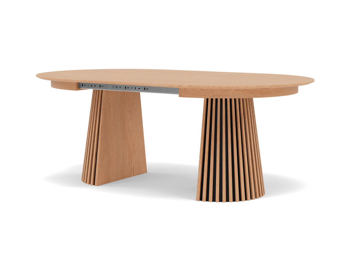 Table à manger ronde extensible bois 4 à 8 personnes Freya