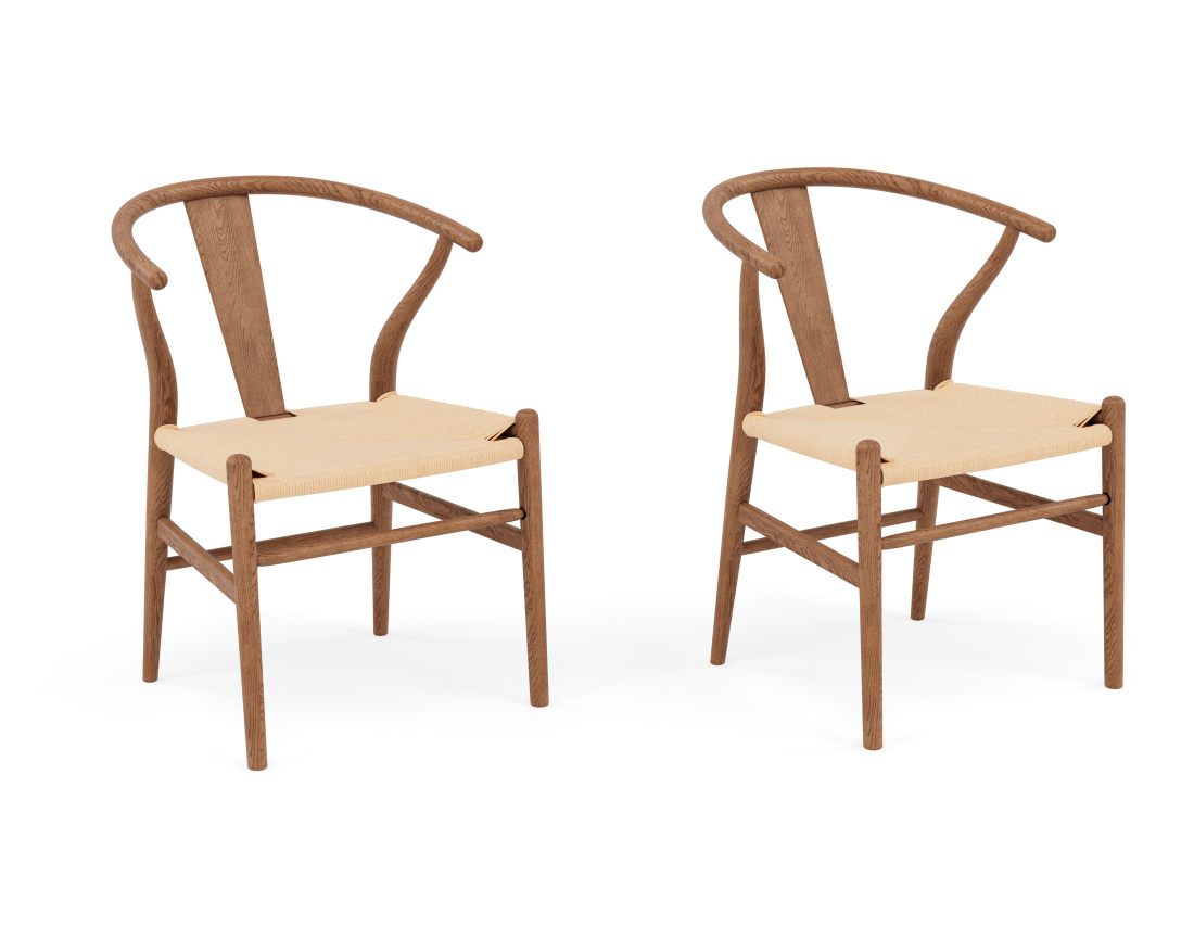 Lot de 2 chaises en bois Bergen