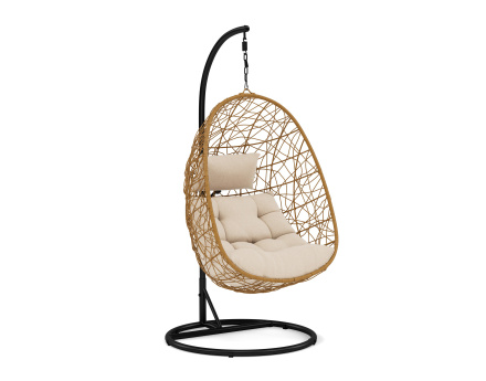Fauteuil suspendu 1 place effet rotin naturel Leila