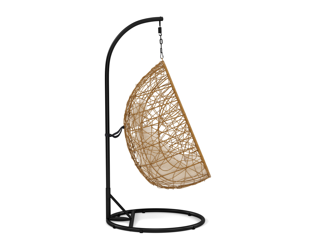 Fauteuil suspendu 1 place effet rotin naturel Leila