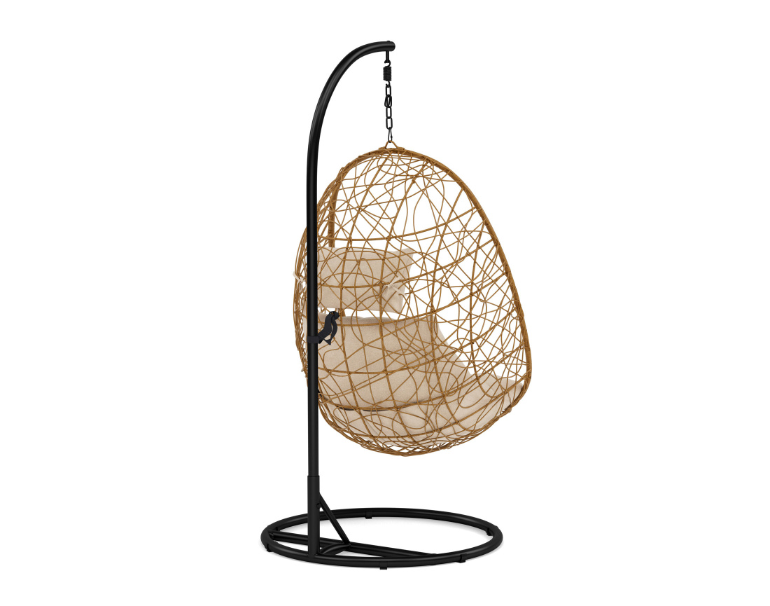 Fauteuil suspendu 1 place effet rotin naturel Leila