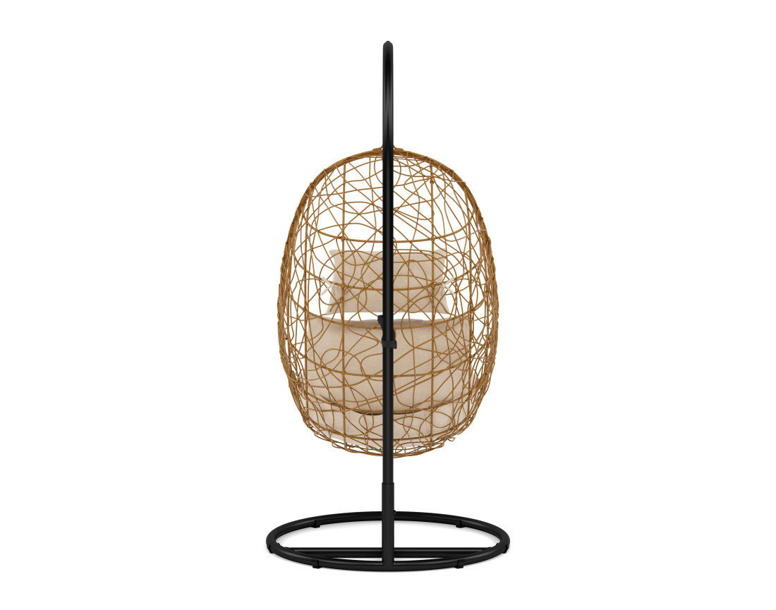 Fauteuil suspendu 1 place effet rotin naturel Leila