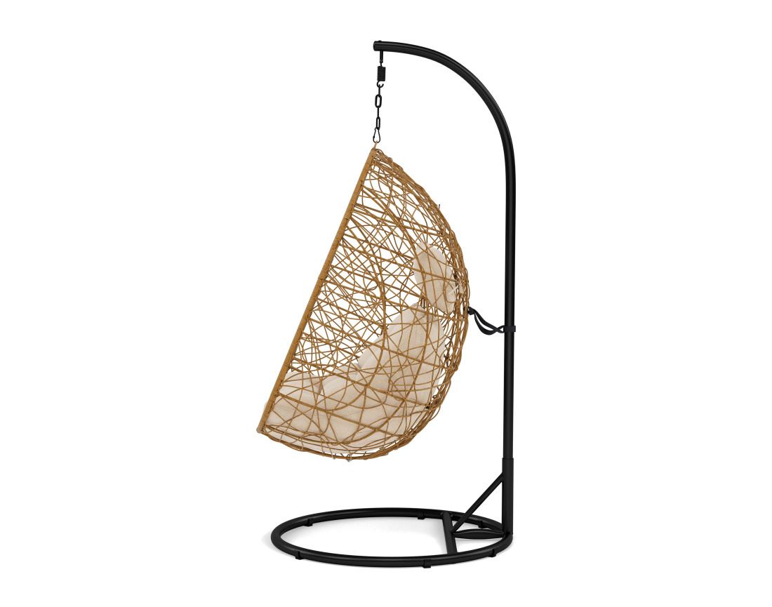 Fauteuil suspendu 1 place effet rotin naturel Leila