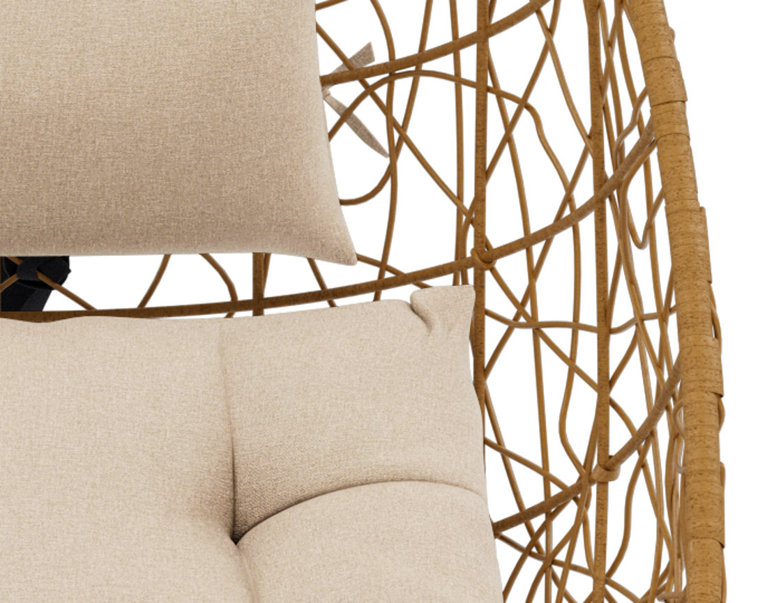 Fauteuil suspendu 1 place effet rotin naturel Leila
