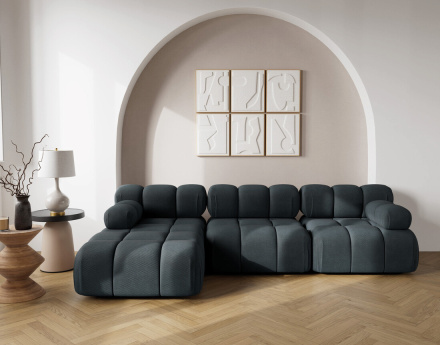 Canapé modulable d'angle gauche 4 places en velours texturé Ruby