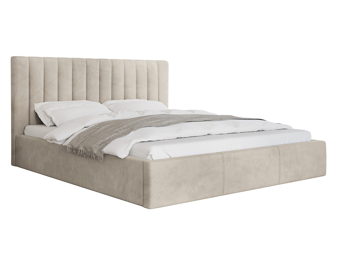 Lit coffre 140x200 cm sommier inclus en velours Rosario